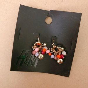 Gold Colorful Bead Earrings